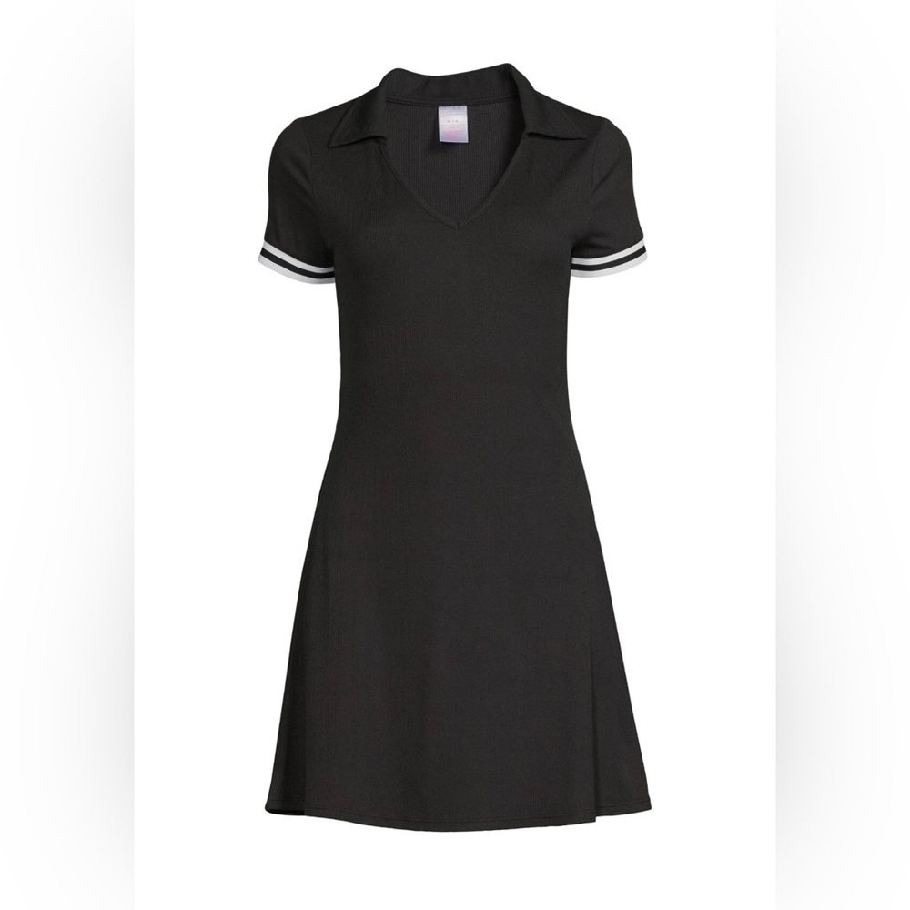 No Boundaries Black Mini Dress with White Trim